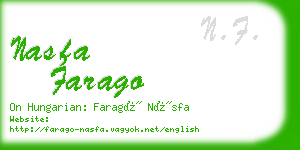 nasfa farago business card